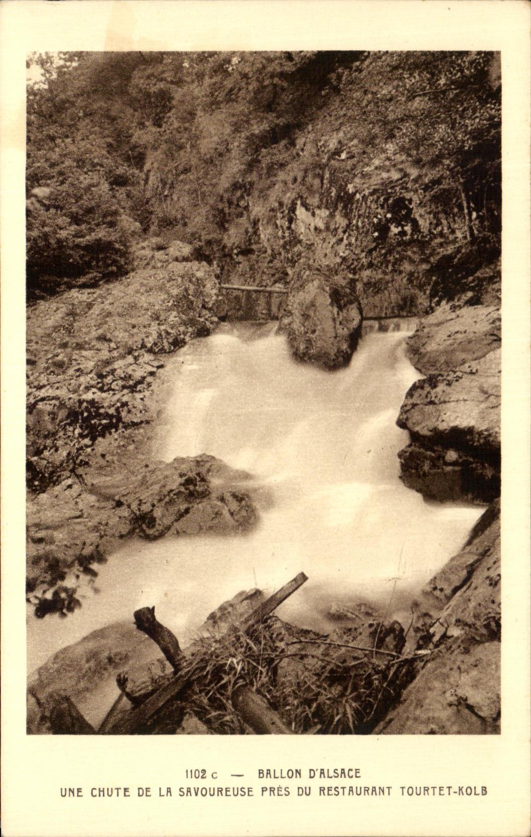 Chute de la Savoureuse — Ballon d'Alsace près du restaurant Tourtet-Kolb — éditeur Imp. Braun
