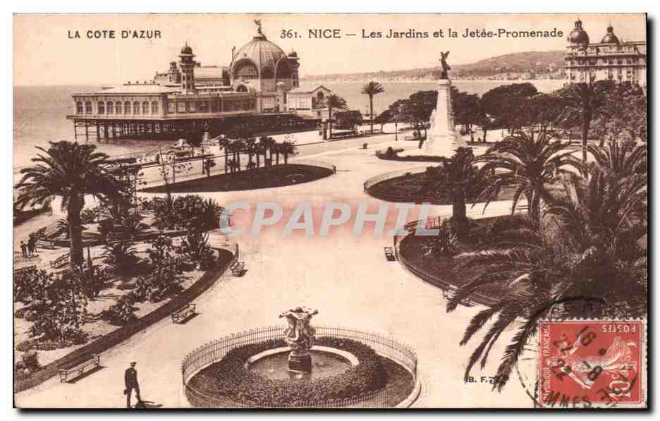 CPA La Cote D'Azur Nice Les Jardins et la Jetee Promenade
