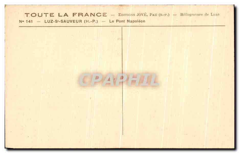 CPA Luz St Savueur Le Pont Napoleon — Rückseite