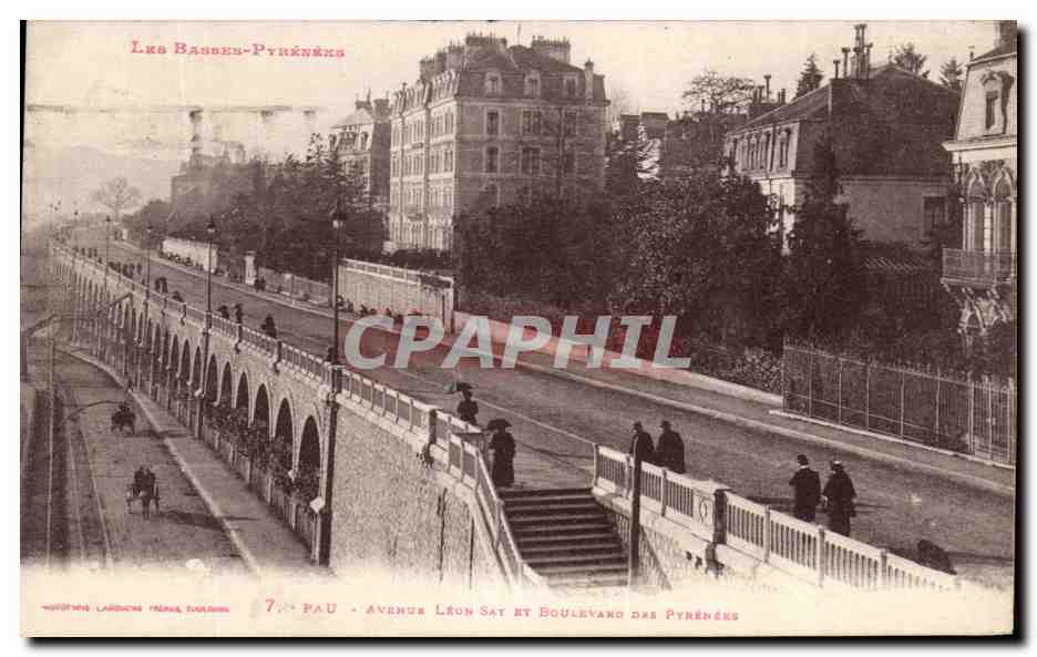 CPA Le Basses Pyrennes Pau Avenue Leon Say et boulevard des Pyrenees