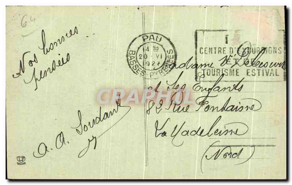 CPA Le Basses Pyrennes Pau Avenue Leon Say et boulevard des Pyrenees — Verso