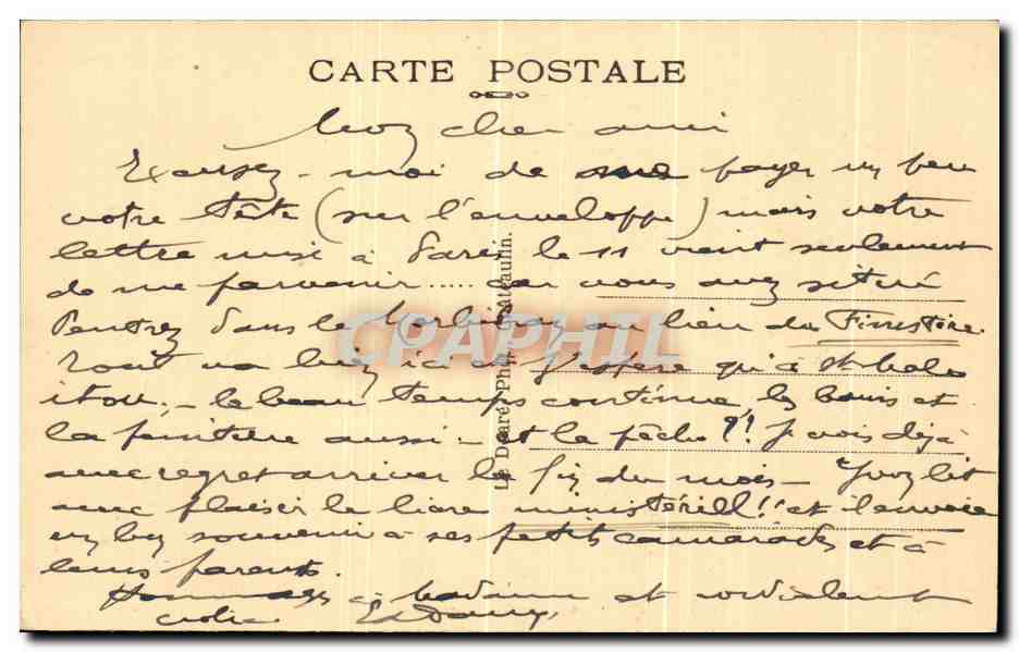 CPA Camaret sur Mer Les Aiguilles de Lamsoz — Rückseite