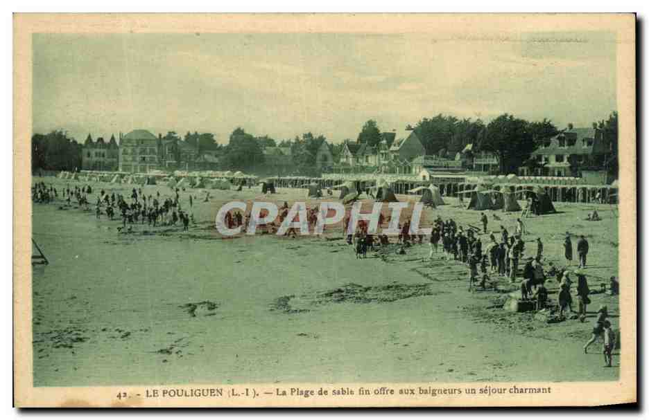 CPA Le Pouliguen La Plage de sable fin offre aux Baigneurs un sejour charmant