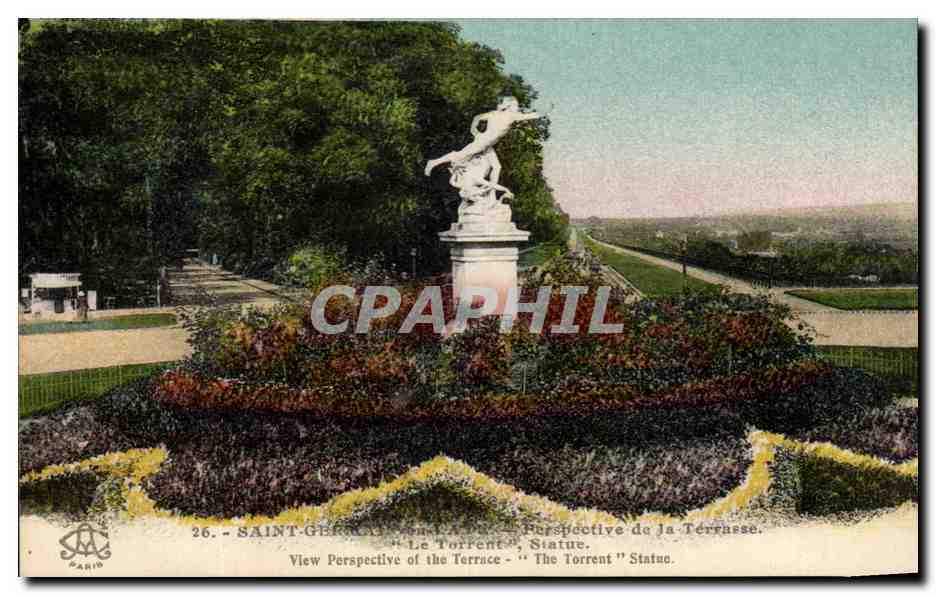 Saint-Germain-en-Laye - Perspective de la Terrasse - "Le Torrent" Statue