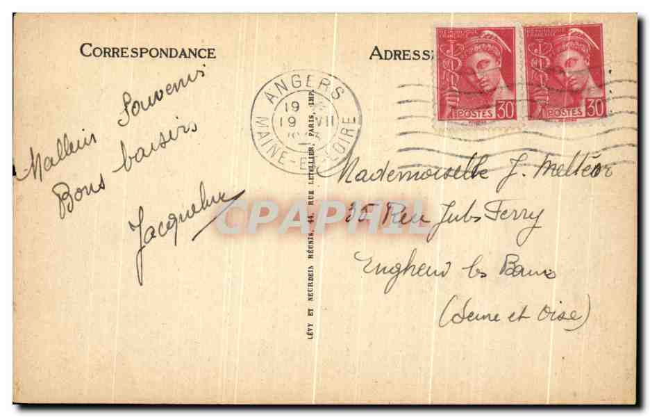 CPA Angers Eglise Saint Serge — Rückseite