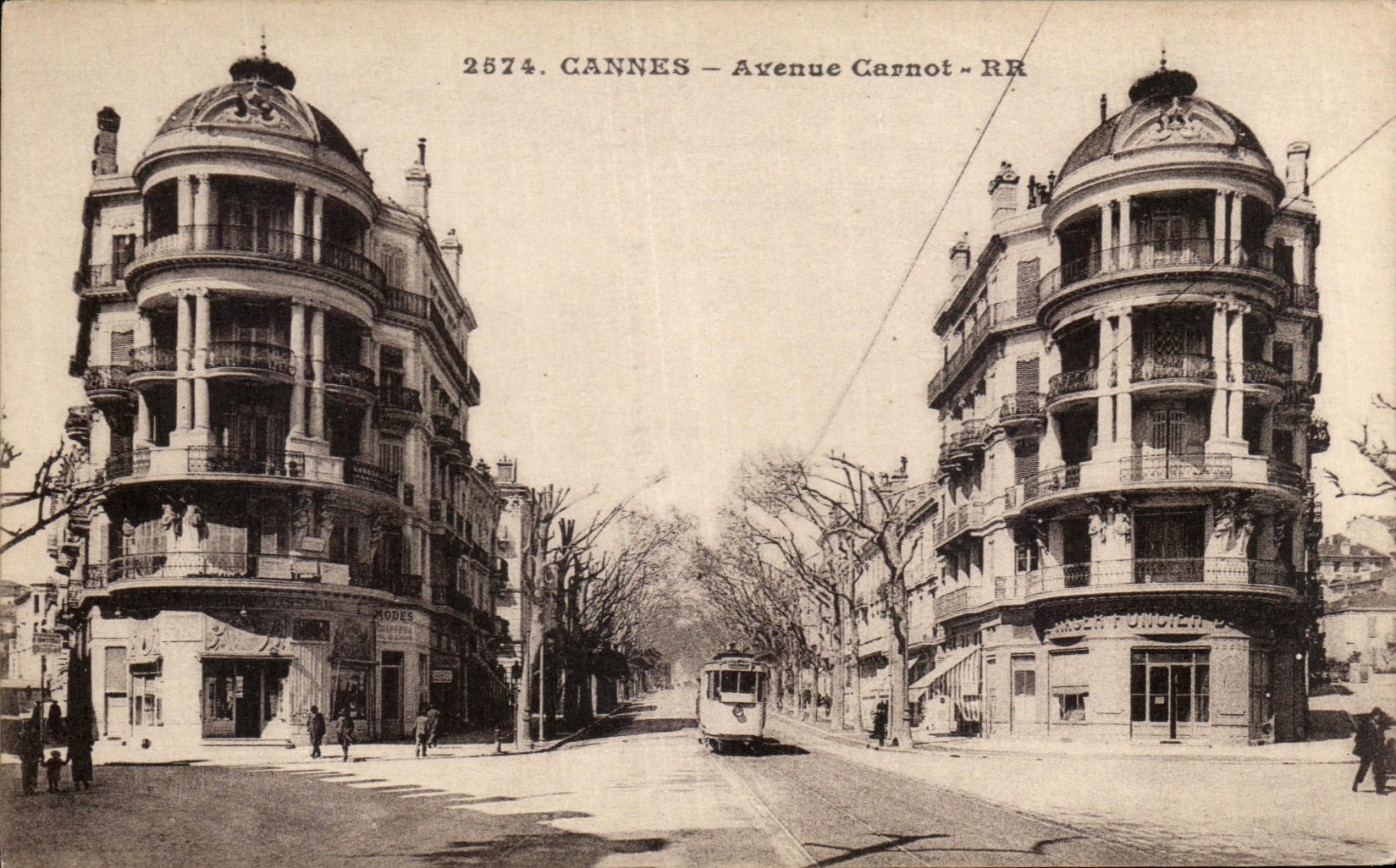 CPA Cannes Avenue Carnot Tramway