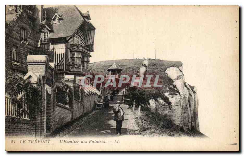 CPA Le Treport L'Escalier des Falaises