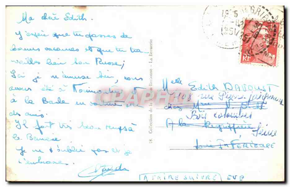 CPA La Bernerie Rochers Et Coin De La Plage De La Patorie Nasse a peche — Verso