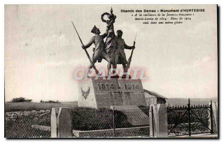 CPA Chemin des Dames Monument d'Hurtebise Militaria