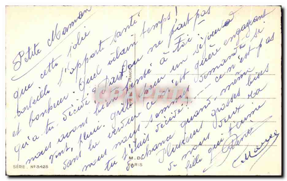 CPA Muget Porte Bonheur Fleurs — Rückseite