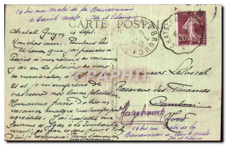 CPA Chatelguyon L'Eglise et Le Calvaire vue Sur Le Vieux Chatelguyon  — Rückseite