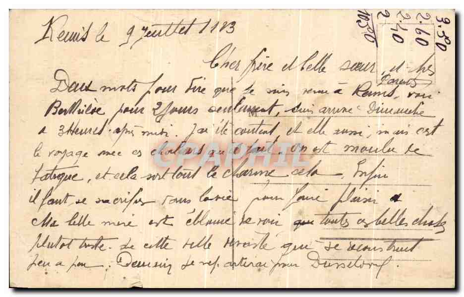 CPA Reims Avant La Grande Guerre  — Verso