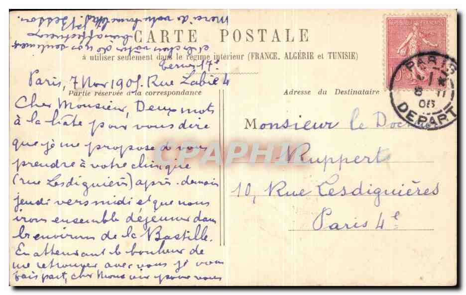 CPA Paris Eglise Saint Medard — Rückseite