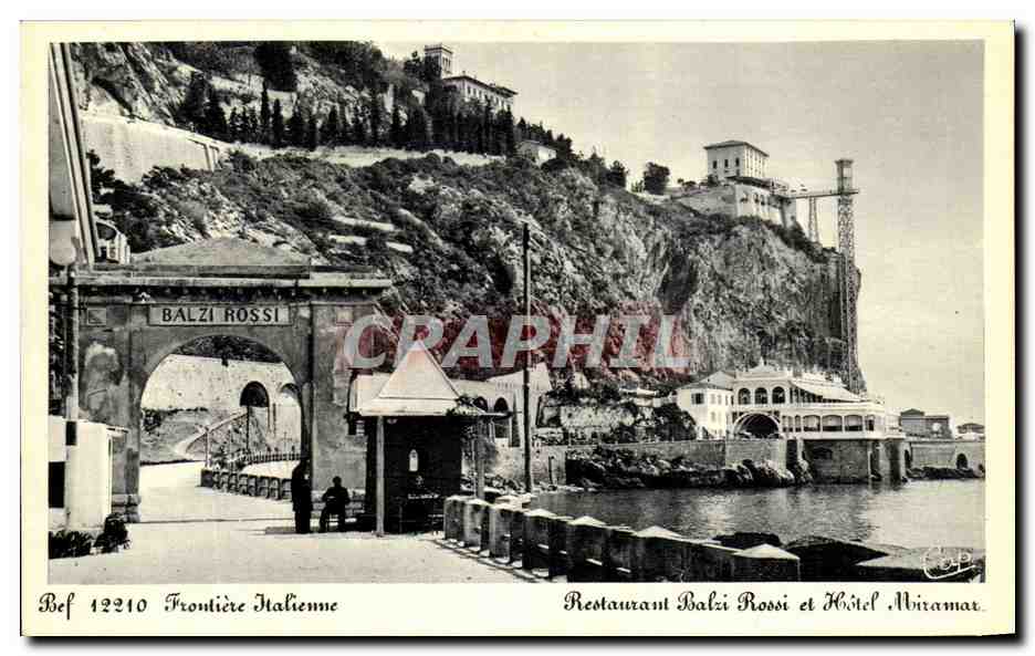 CPA Frontiere Italienne Restaurant Balzi Rossi et Hotel Miramar