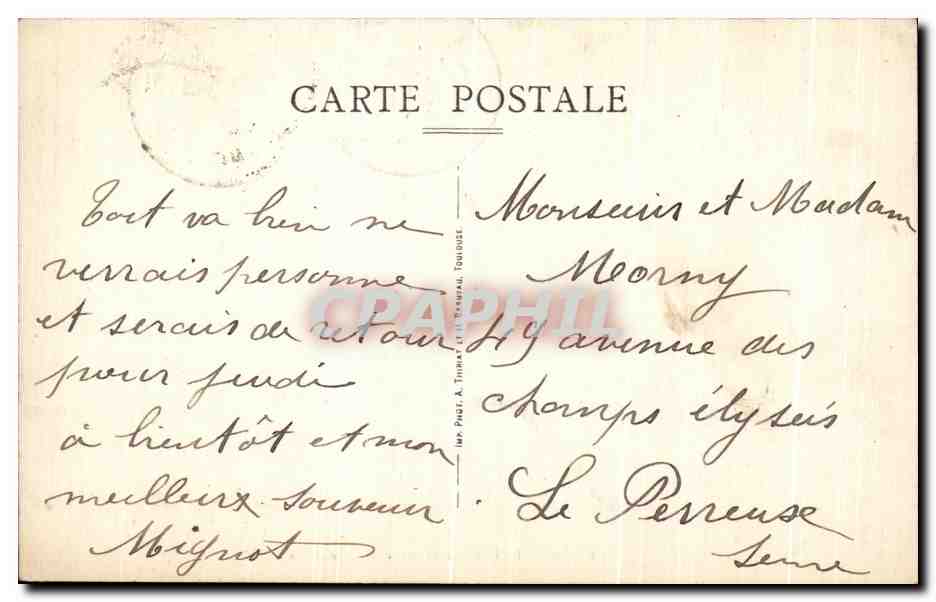 CPA Lyon Le Pont Lafayette et les Mouettes — Verso