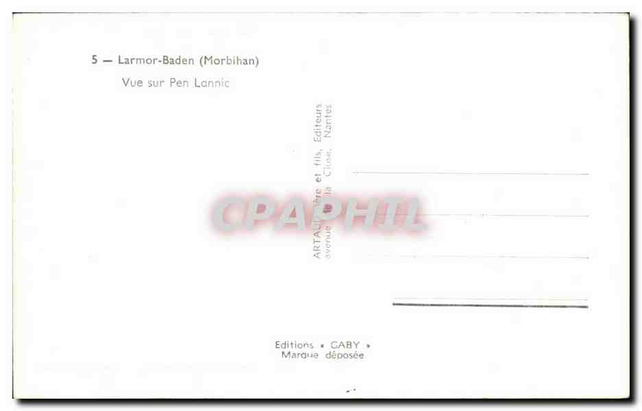 CPA Larmor Baden Vue sur Pen Lannic  — Rückseite