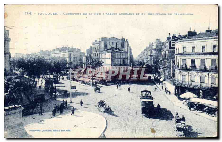 Toulouse - Carrefour de la Rue d'Alsace-Lorraine et du Boulevard de Strasbourg
