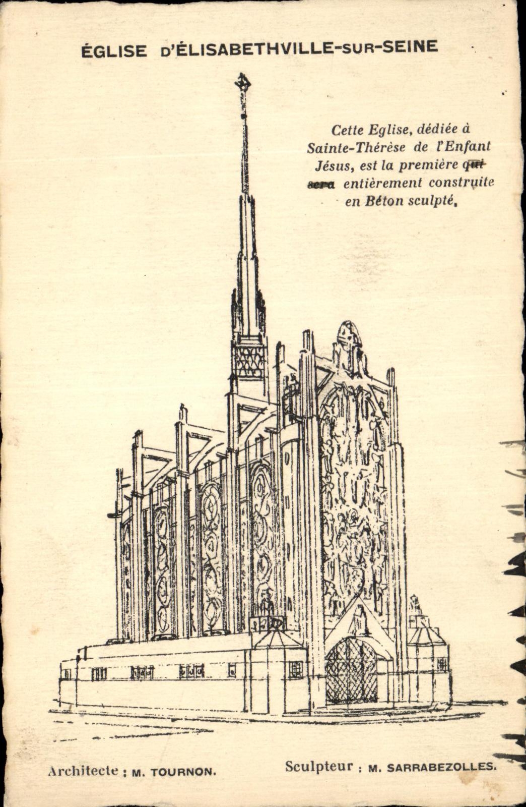 CPA Eglise D'Elisabethville Sur Seine 