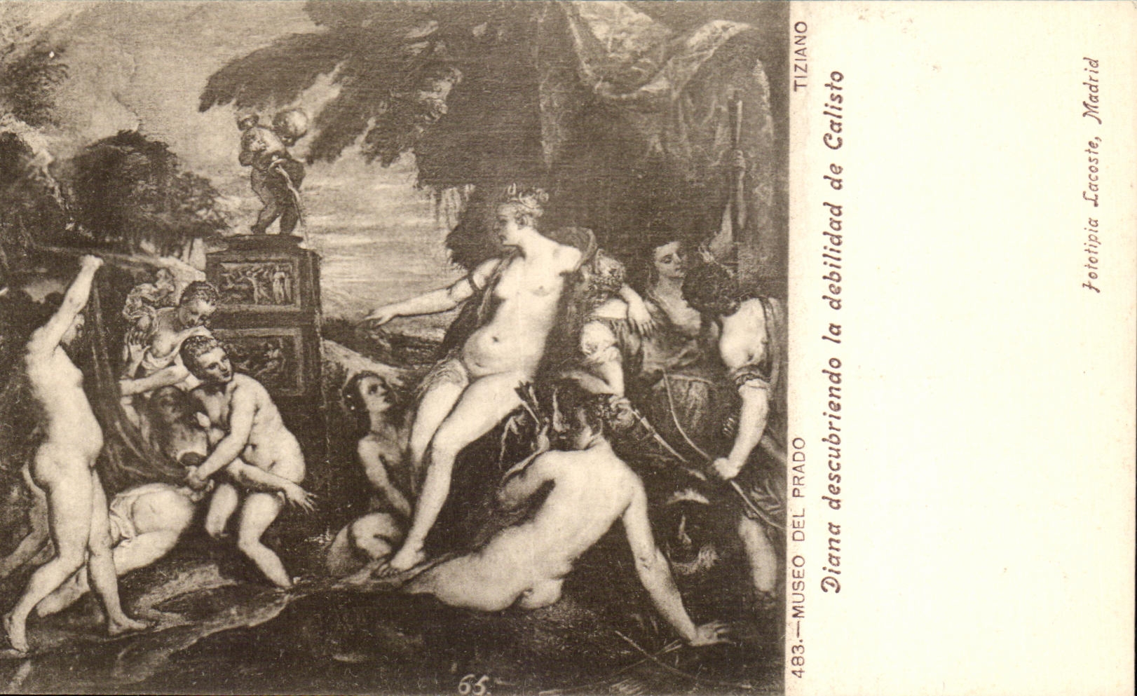 CPA Musee Del Prado Diana Descubriendo la dedilidad de Calisto Tiziano Madrid