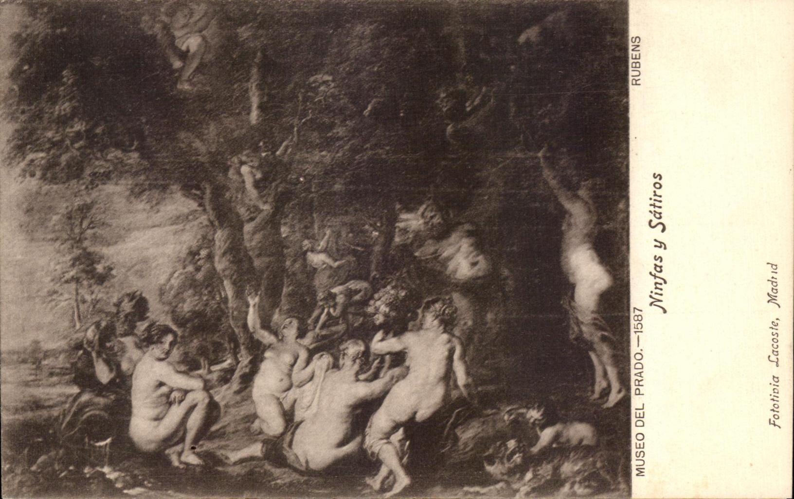 Nymphes et Satyres — Peinture de Rubens — Musée du Prado, Madrid — Édition Fototipia Lacoste, 1887
