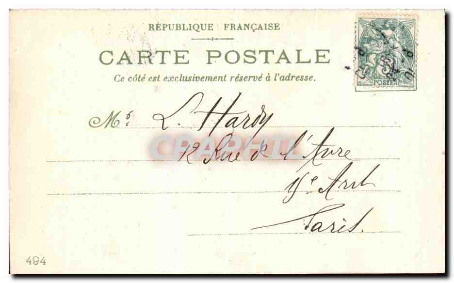 Rose — Grâce Muguet, Retour du Bonheur — Éditeur anonyme, n° 494 — Rückseite