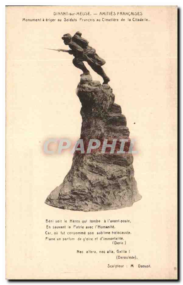 CPA Dinant Sur Meuse Amities Francaises Monument a eriger aux soldats francais au cimetiere de la citadelle Militaria 