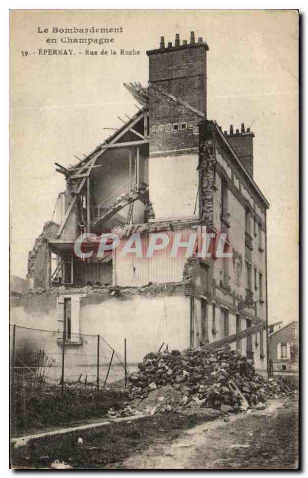 Le Bombardement en Champagne — EPERNAY, Rue de la Ruche — n°39
