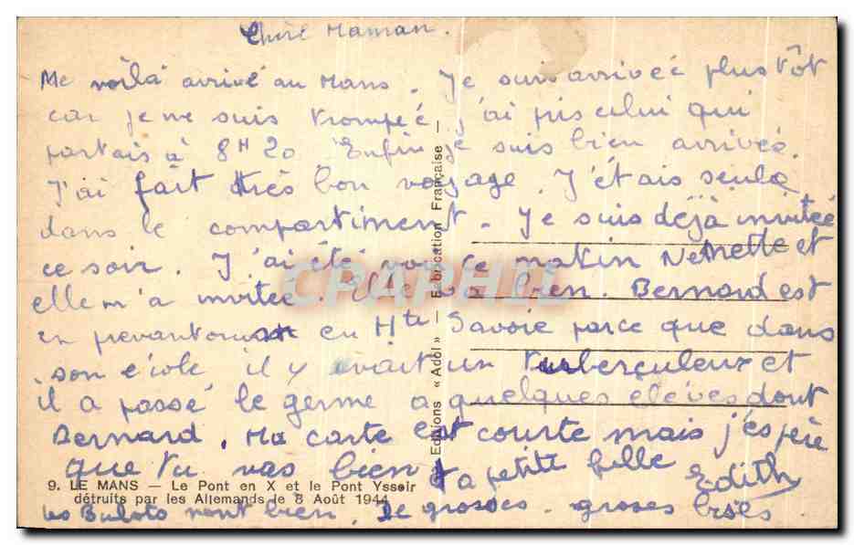 CPA Le Mans Le pont et la Pont en XDetruits par les Allemands  — Rückseite