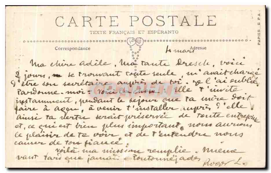 CPA Buee Flottante Akvovaporajo — Verso
