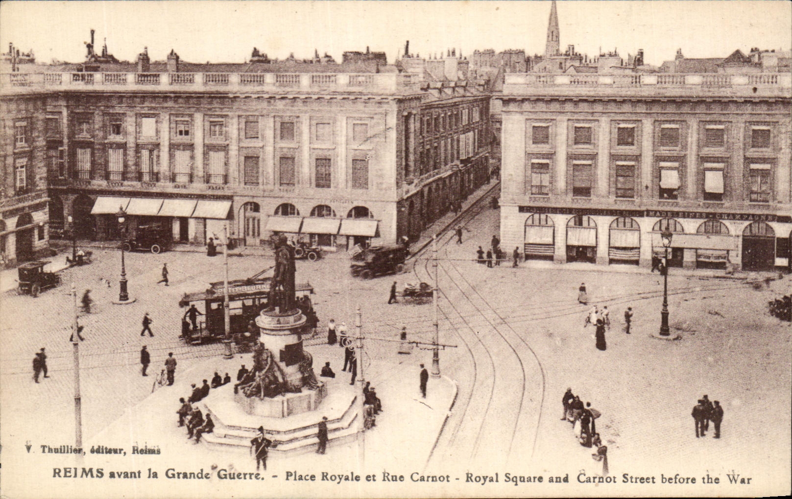 CPA Reims Avant La Grande Guerre Place Royale Et Rue Carnot 