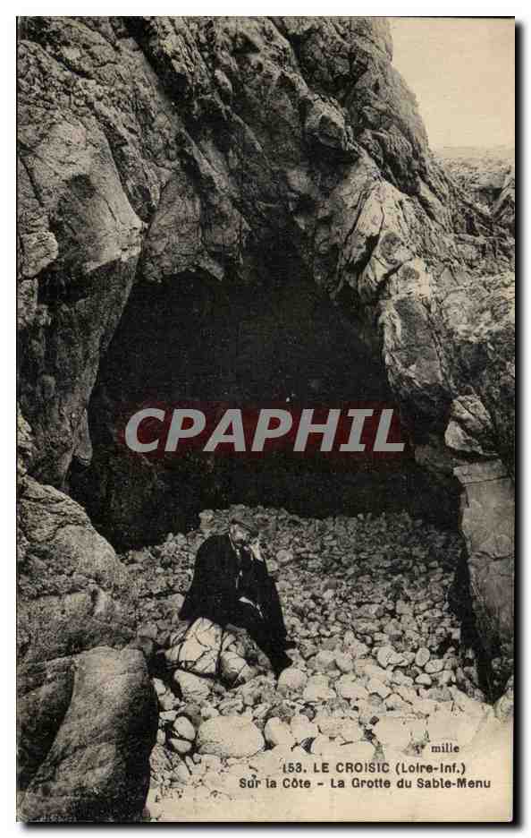 CPA Le Croisic Sur Le cote La Grotte Du Sable Menu