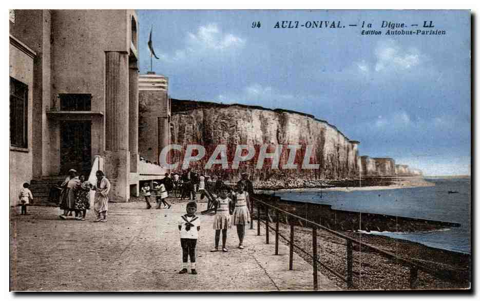 CPA Ault Onival La Digue Enfants
