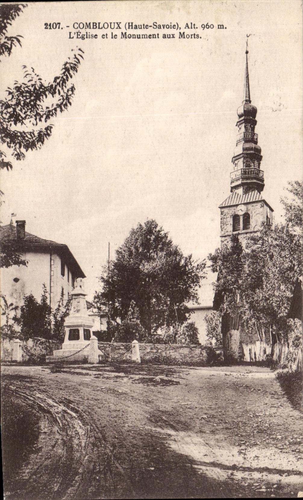 Combloux (Haute-Savoie) — The Church and the War Memorial — L. Feuzy, publisher