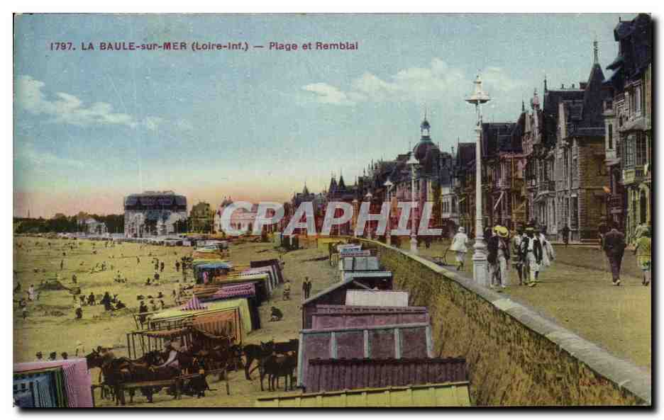 CPA La Baule sur Mer Plage et Remblai Anes