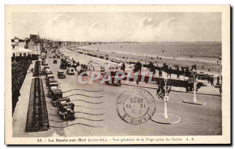 CPA La Baule sur Mer Vue Generale de la Plage Prise du Casino