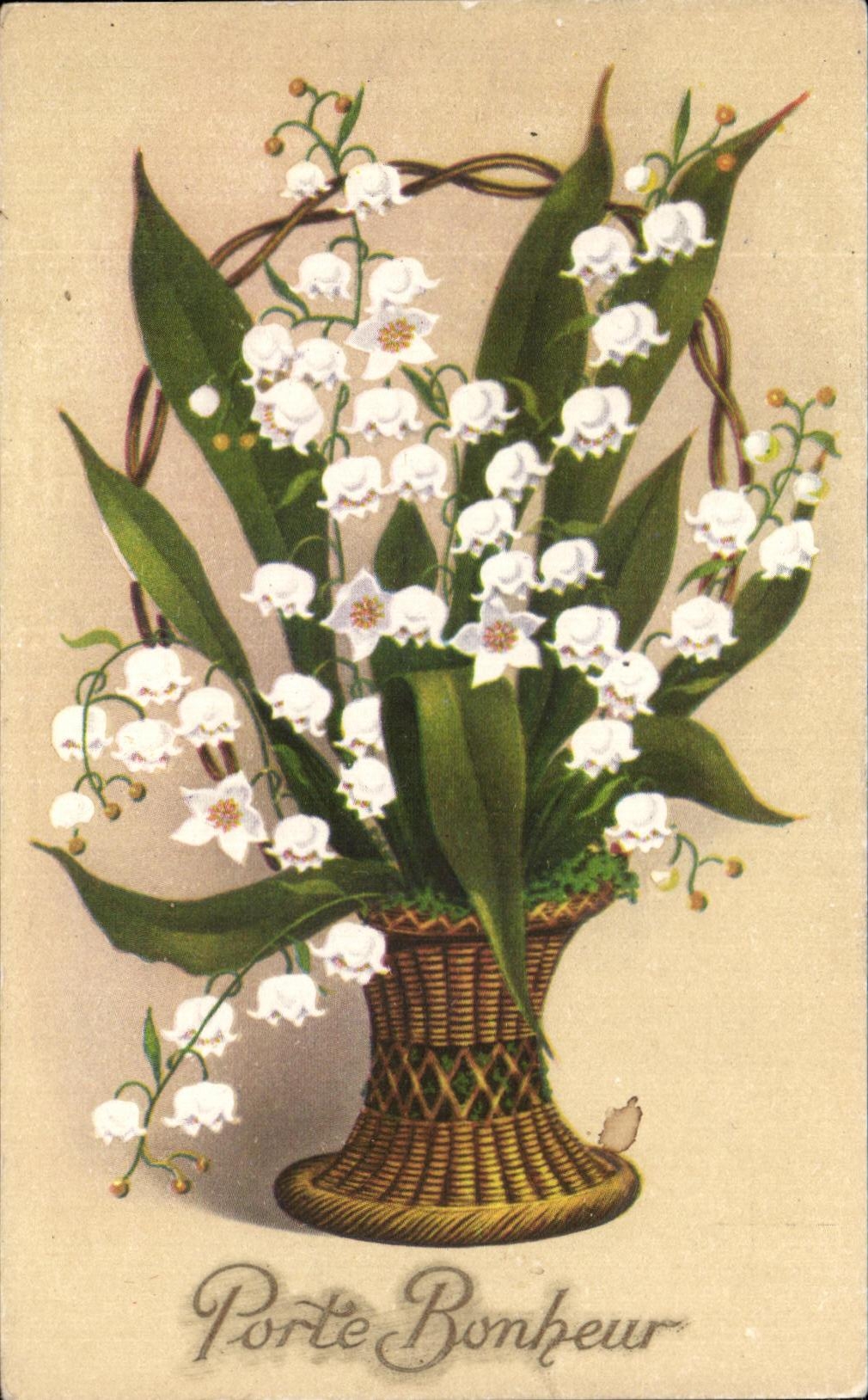 CPA Porte Bonheur Fleurs Muguet