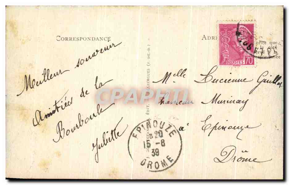 CPA L'Auvergne La Bourboule Etablissement Thermal — Rückseite