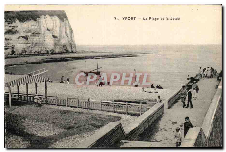 CPA Yport La Plage Et La Jetee