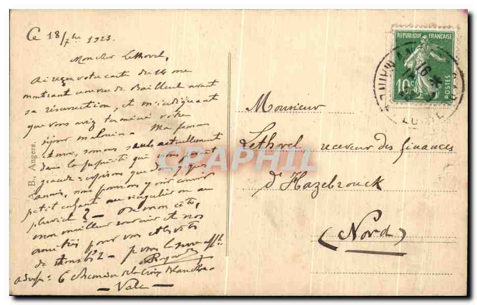 CPA Angers vue Generale Du Mail — Rückseite