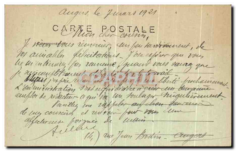 CPA Angers Abside Et Clohers De La Cathedrale Vue Generale — Rückseite