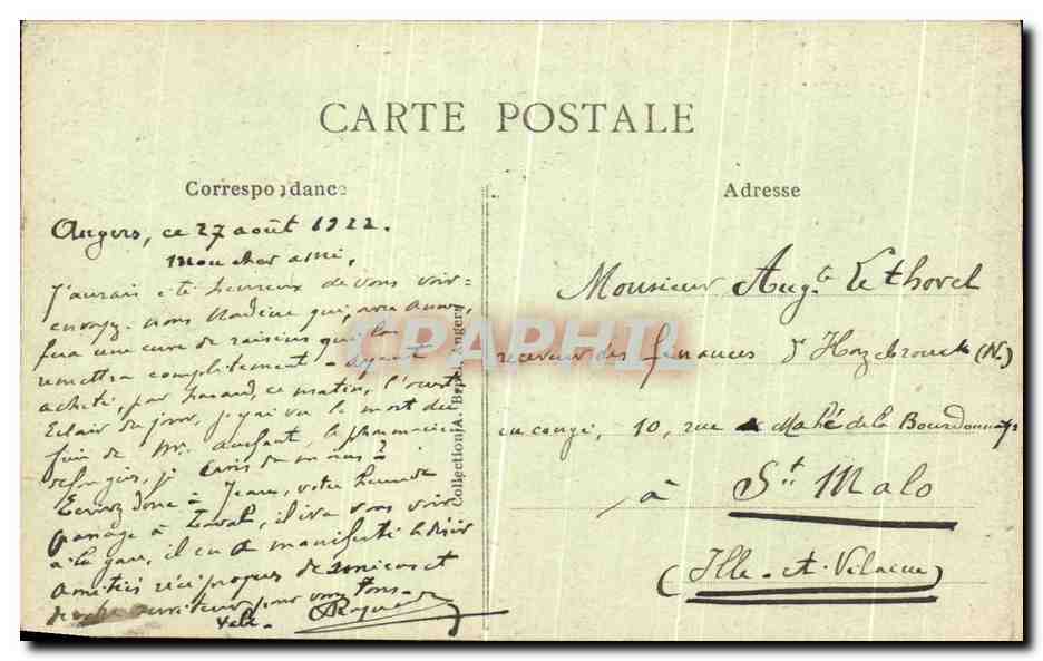 CPA Angers Le Chateau l'Eglise Saint Laud La Maine Vue Prise En Aeroplane — Rückseite