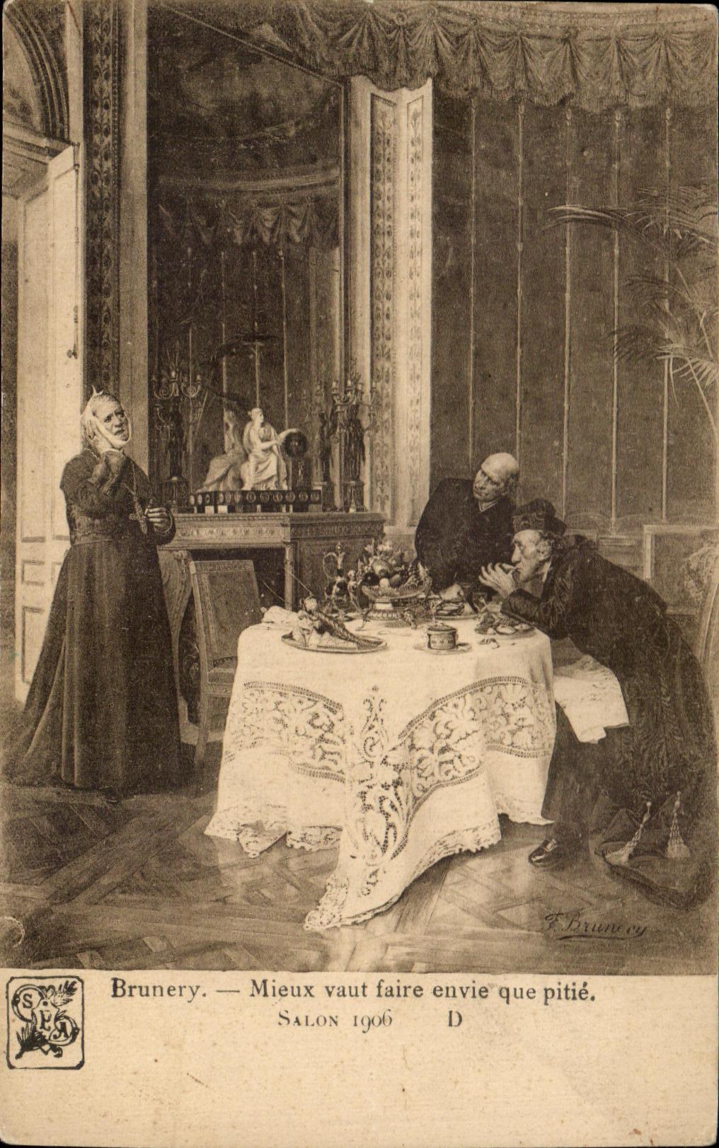 CPA Brunery Mieux Vaut Faire Envie Que Pitie Salon 1906