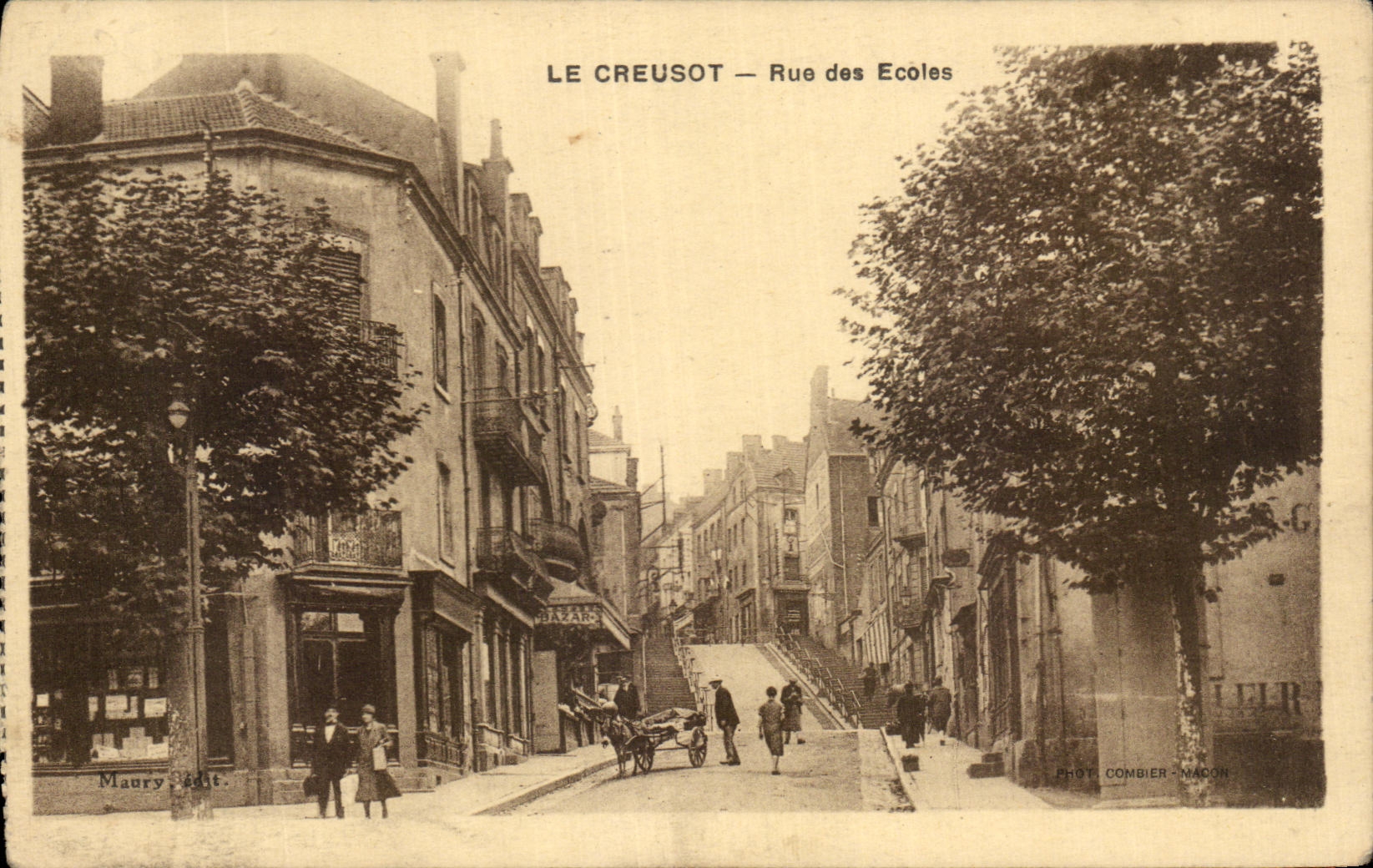 Le Creusot — Rue des Ecoles — Maury Édit.