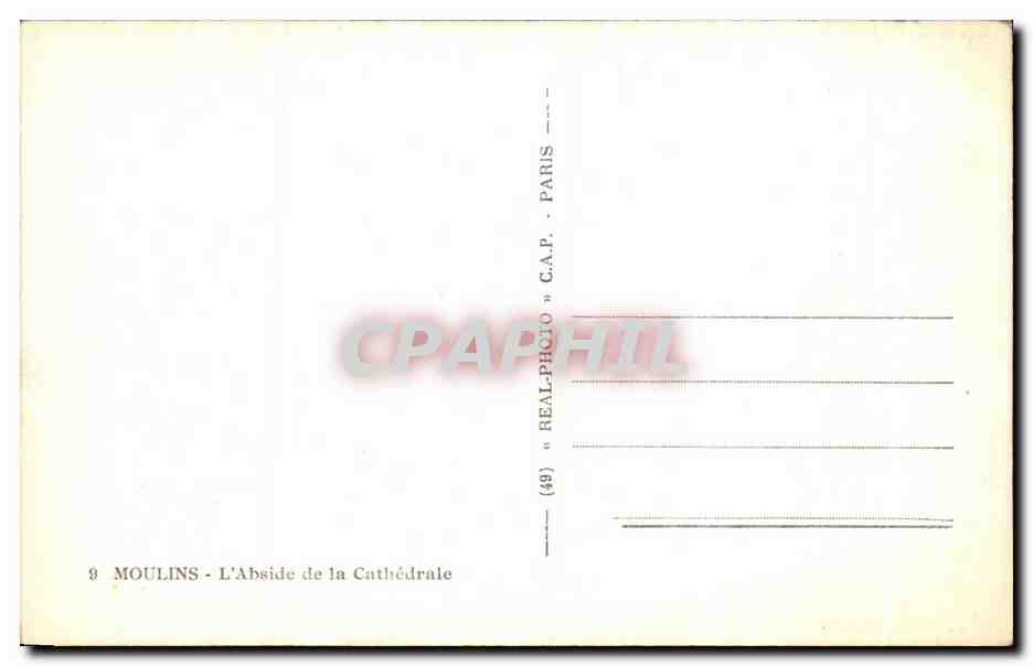CPA Moulins L'Abside De La Cathedrale — Verso