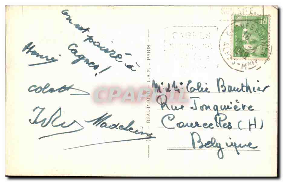 CPA Cagnes Vue Generale — Verso