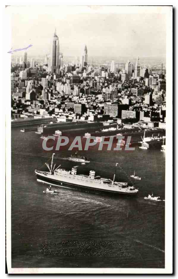 CPA Shown Arriving In New York holland America Line Bateau