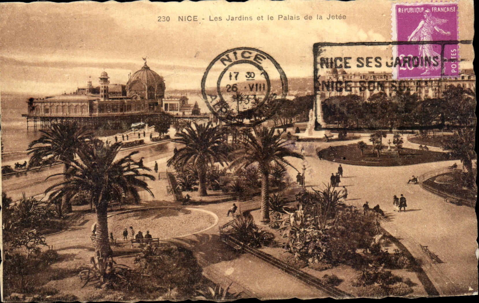 CPA Nice Les Jardins Et Le Palais De La Jetee