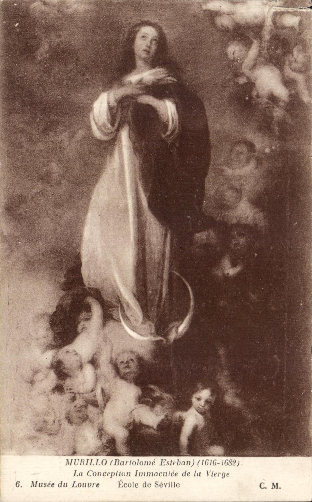 CPA Murillo La Concepiton Immacuiee De La Vierge Musee du Louvre Paris Ecole de Seville
