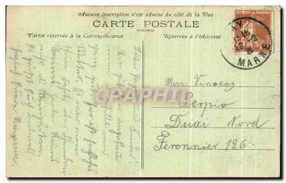 CPA Ay Champagne Monument aux Morts Guerre 1914 1918 Militaria  — Back