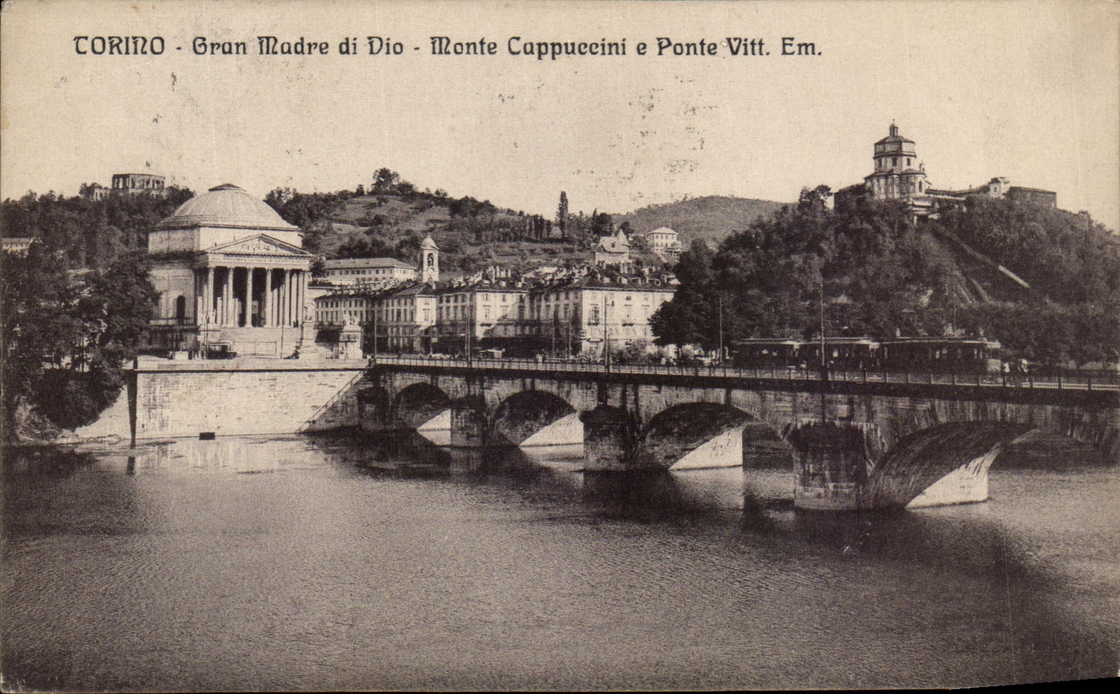 CPA Torino Gran Madre di Dio Monte Cuppueeini e Ponte Vitt
